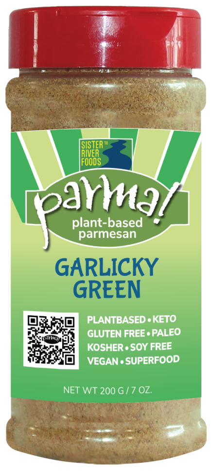 Garlicky Green parma! Plant-Based Parmesan Cheesy Superfood Flavor